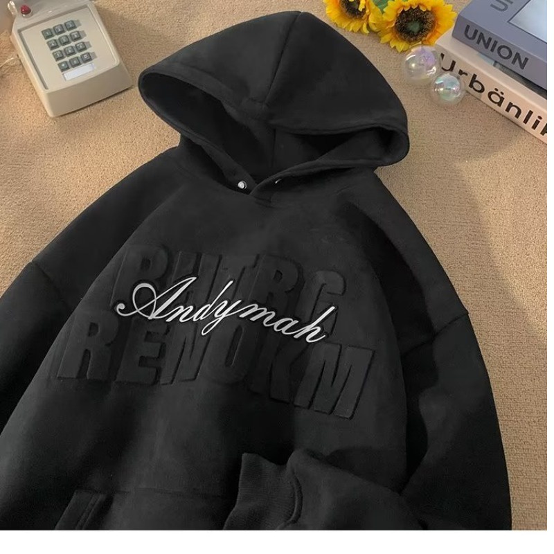 Áo Khoác Hoodie Da Lộn Thiết Kế Trẻ Trung Hợp Thời Trang Cho Nam 500g