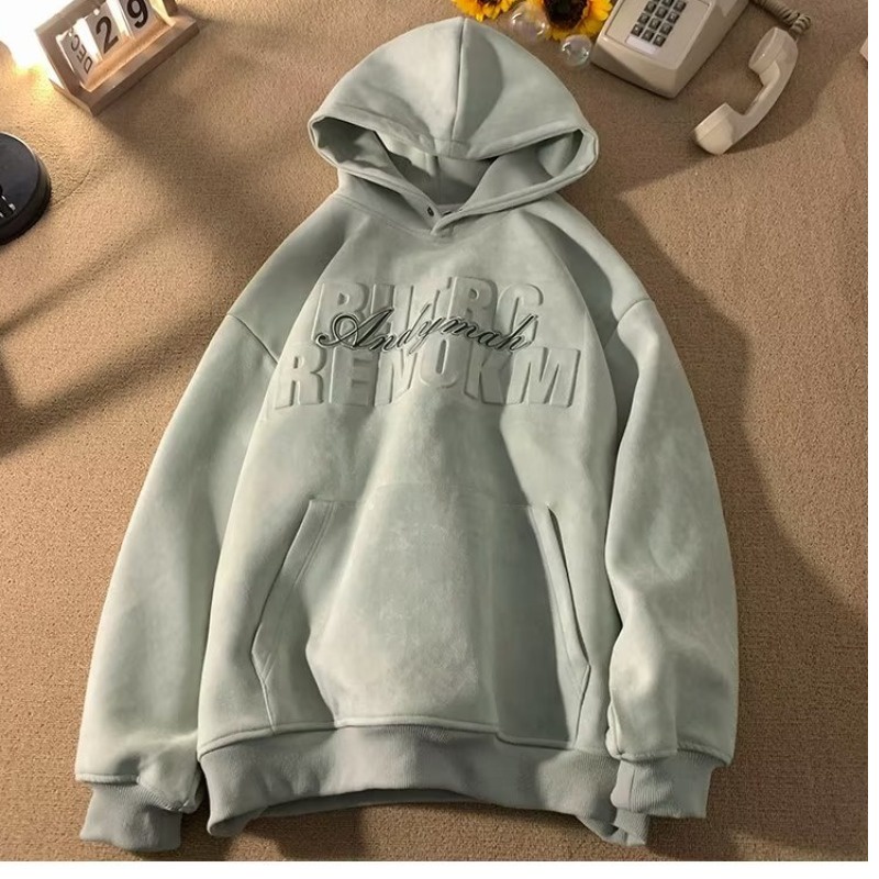 Áo Khoác Hoodie Da Lộn Thiết Kế Trẻ Trung Hợp Thời Trang Cho Nam 500g