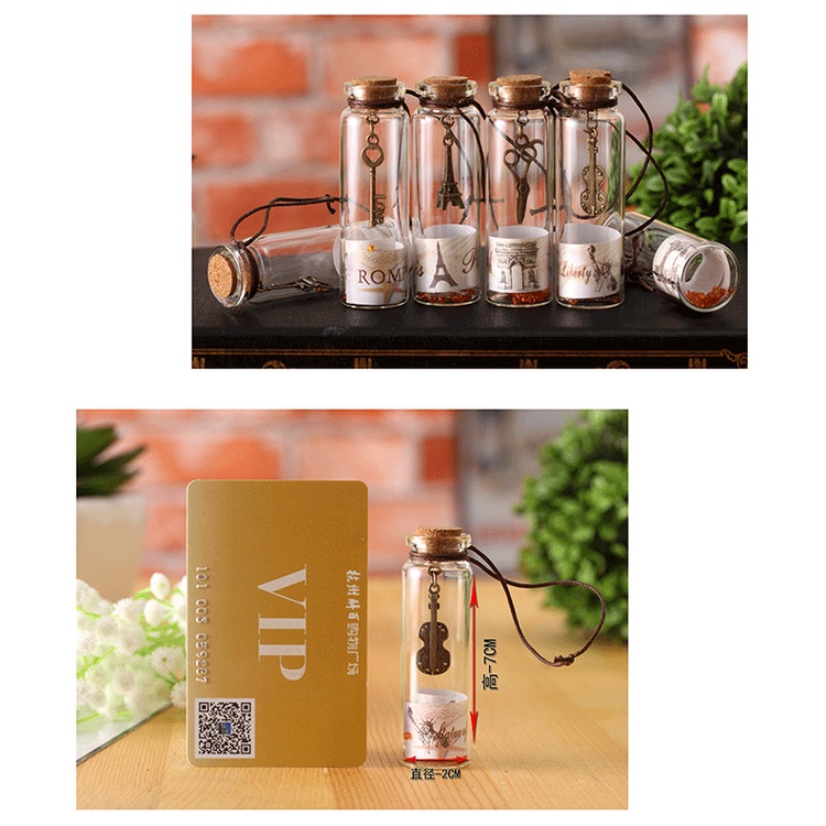 Bình Điều Ước Bằng Thủy Tinh Có Móc Khóa Mặt Gỗ Hình 12 Cung Hoàng Đạo Sáng Tạo Thích Hợp Làm Quà Cho Học