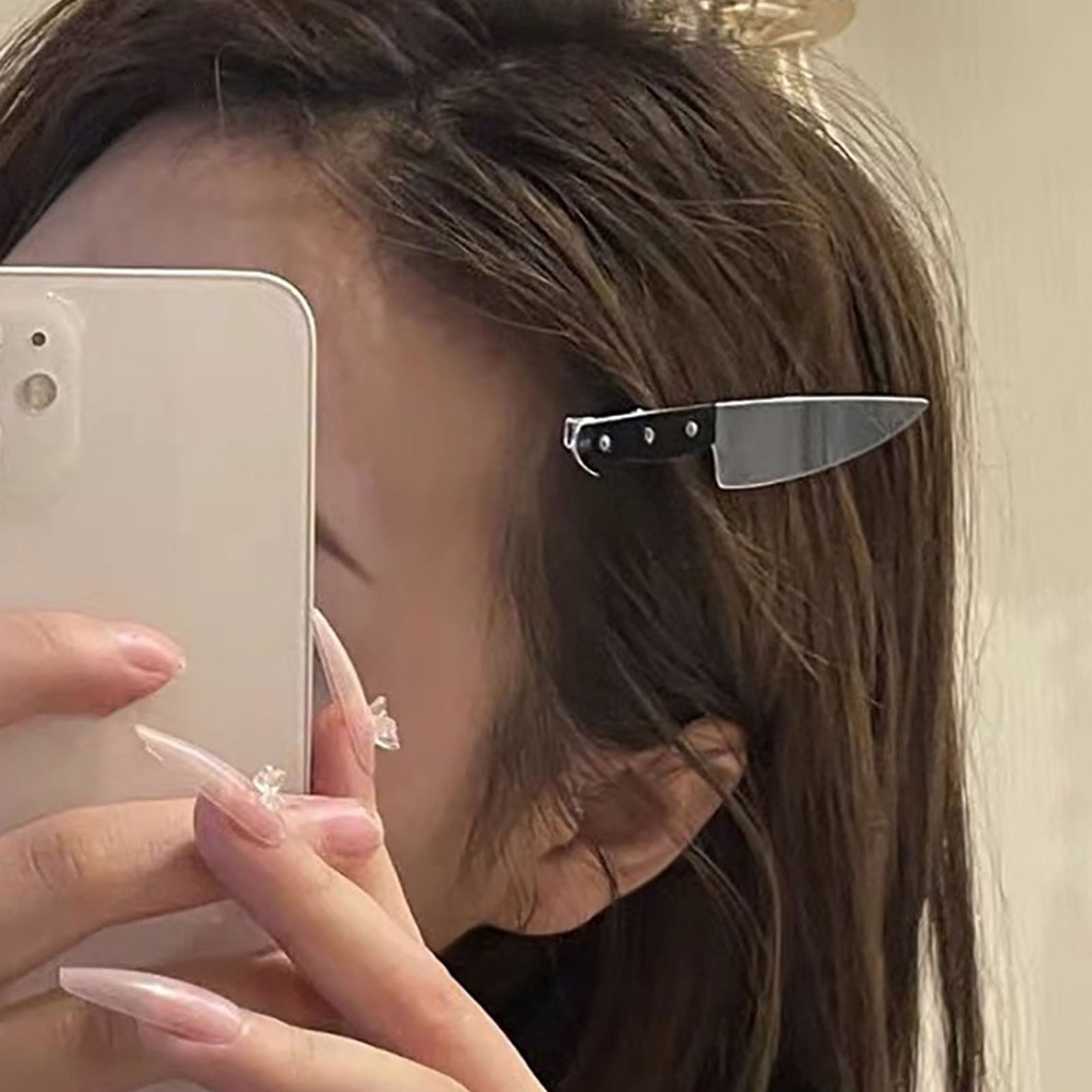 Kẹp Tóc Hình Dao Kéo Độc Đáo Chống Trượt Dùng Hóa Trang Cho Nữ