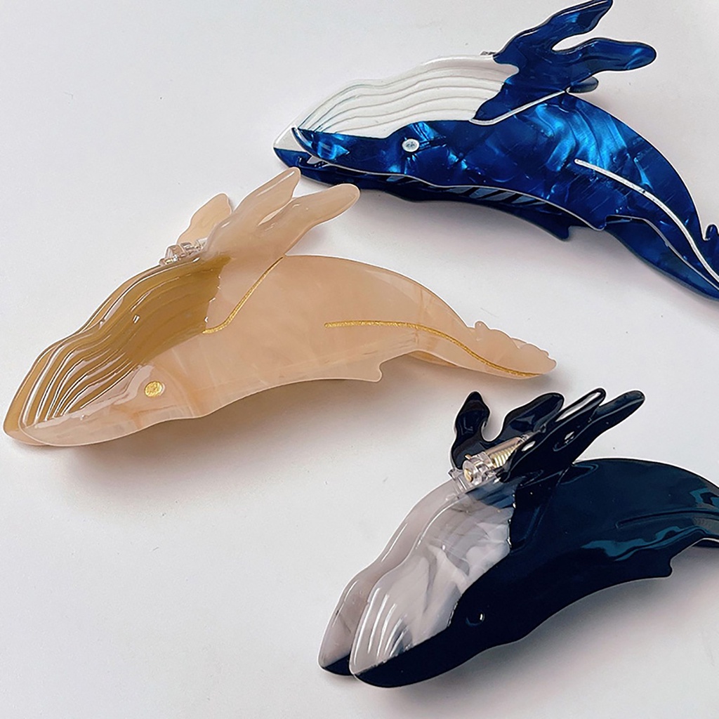 Jm Kẹp Tóc Hình Cá Heo / Đuôi Ngựa Màu Trơn Cỡ Lớn Cho Nữ