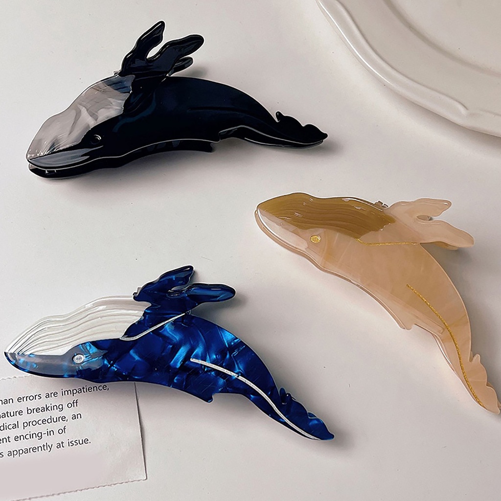 Jm Kẹp Tóc Hình Cá Heo / Đuôi Ngựa Màu Trơn Cỡ Lớn Cho Nữ