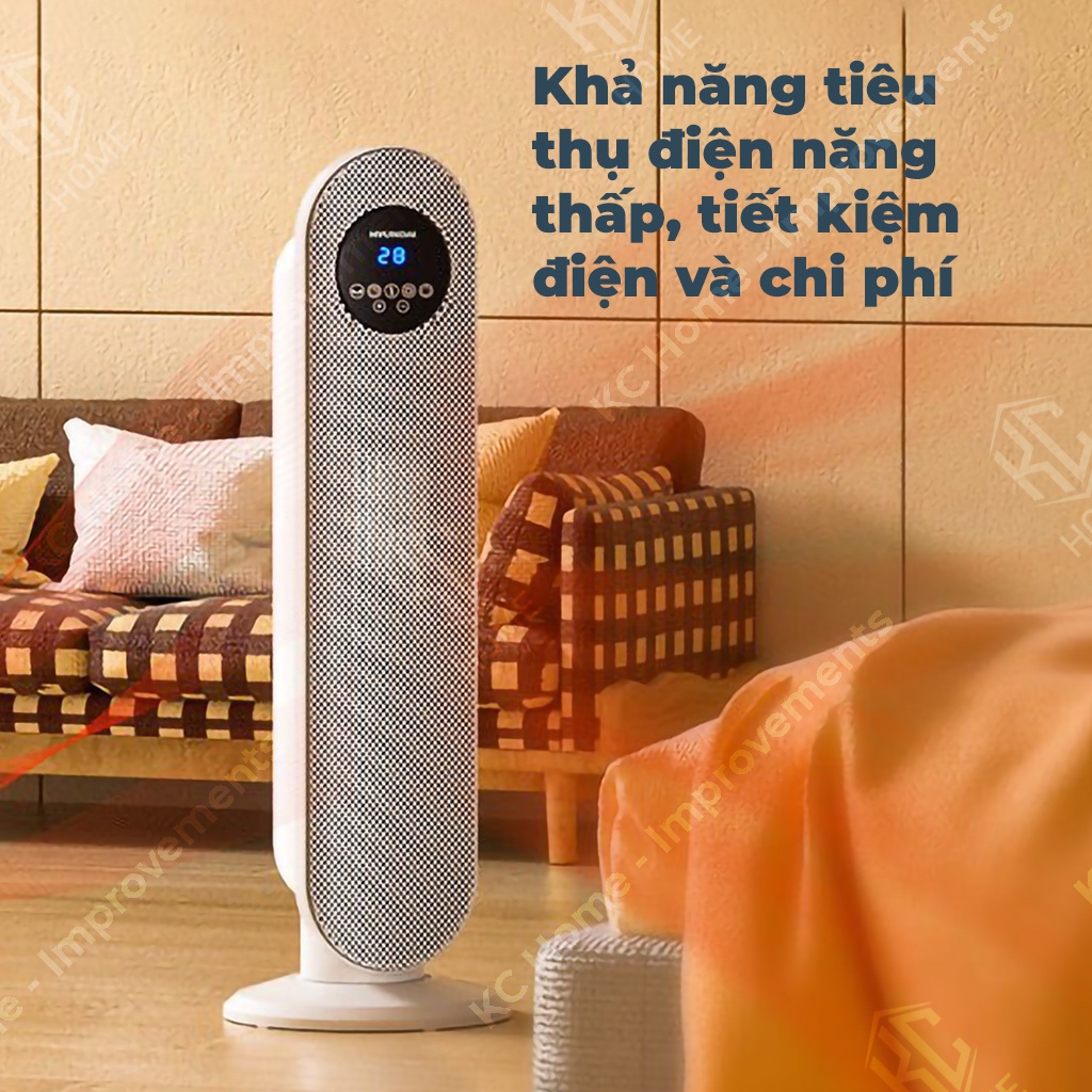 Quạt sưởi gốm HUYNDAI BL-K11J-Máy Sưởi Đứng Làm Ấm Phòng Bản Điện Tử Điều Khiển Từ Xa.