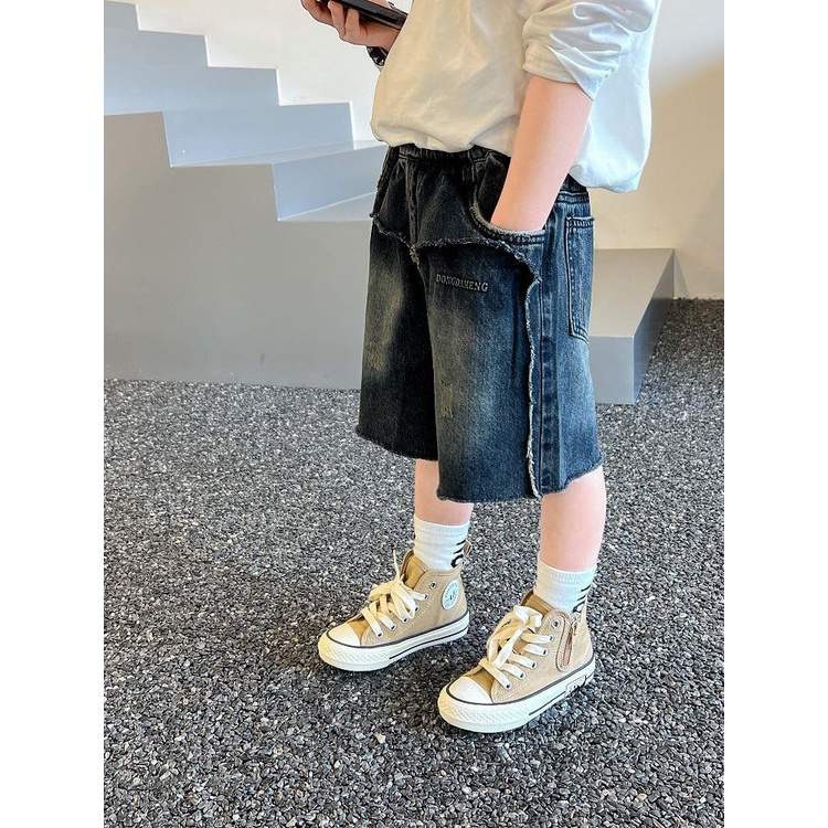 Quần Short denim Bé Trai 2023 Quần Âu Mới Mùa Hè