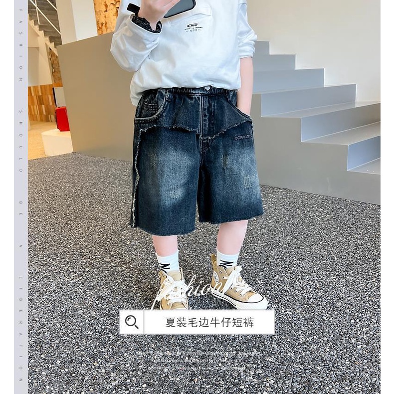 Quần Short denim Bé Trai 2023 Quần Âu Mới Mùa Hè