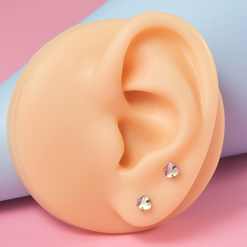 1 Chiếc Bông Tai Titan g23 Đính Đá cz Hình Đôi Môi