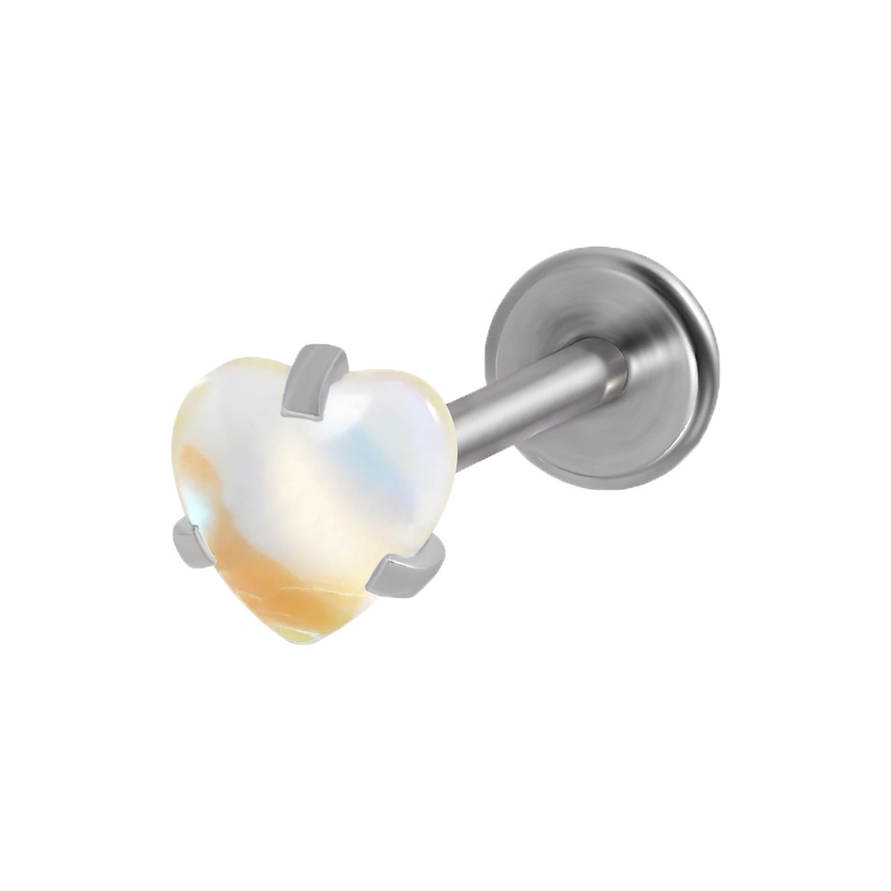 1 Chiếc Bông Tai Titan g23 Đính Đá cz Hình Đôi Môi