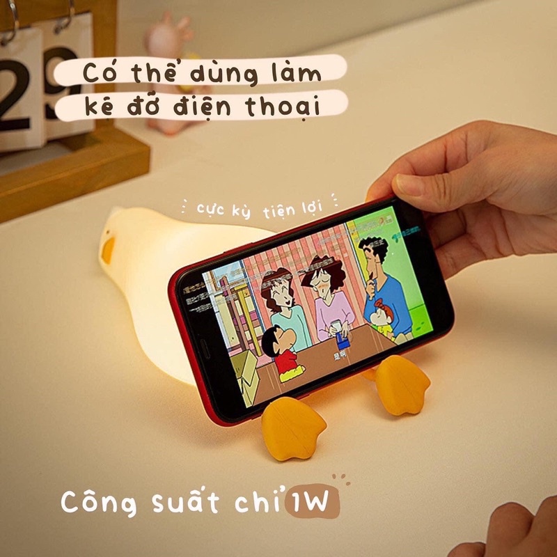 Đèn ngủ hình vịt silicon có thể sạc lại cho trẻ em-đáng yêu một chút