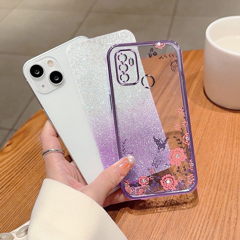 Ốp lưng oppo a53 Ốp Điện Thoại Hoa Và Bướm Xinh Xắn -HY