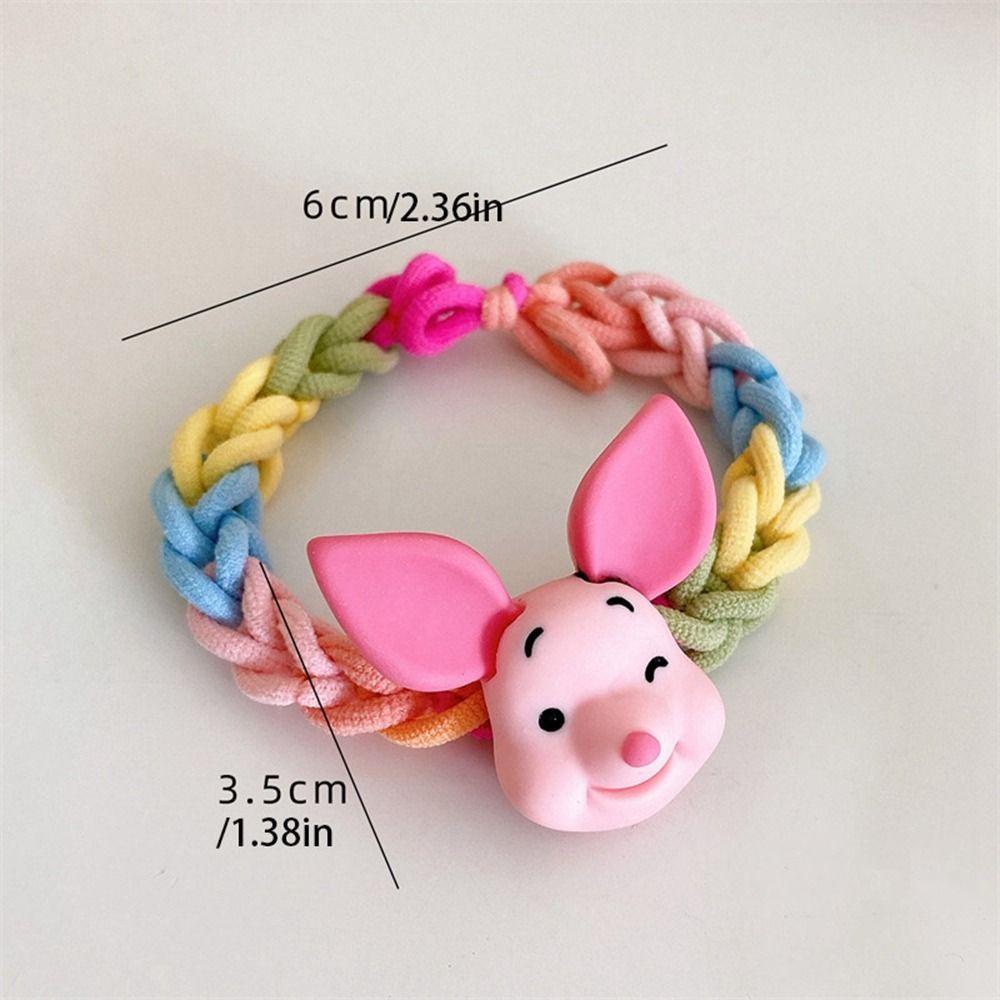 Shanrong Dây Cột Tóc Dệt Co Giãn Hình Trái Tim Hoạt Hình Phong Cách Hàn Quốc Sáng Tạo Cho Nữ