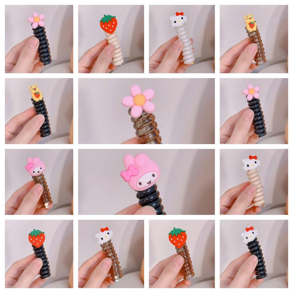 Shanlin Dây Buộc Tóc Nhựa Hình Mèo kitty Gấu Phong Cách Hàn Quốc Thanh Lịch Cho Nữ / Bé Gái