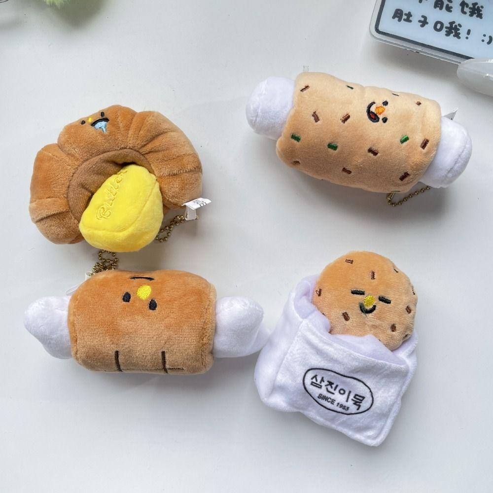 Shanlin Móc Khóa Hình Bánh Mì Nhồi Bông Đáng Yêu