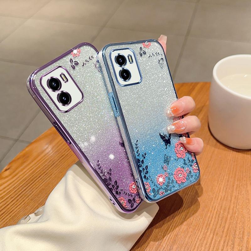 Ốp lưng vivo y15s y15a y01 y01a Ốp Điện Thoại Hoa Và Bướm Xinh Xắn Vỏ mềm -HY