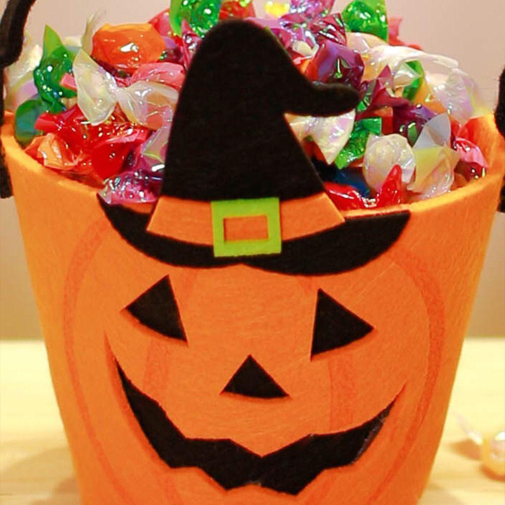 Ellaub Túi Đựng Kẹo Sức Chứa Lớn Hình Bí Ngô halloween Đáng Yêu