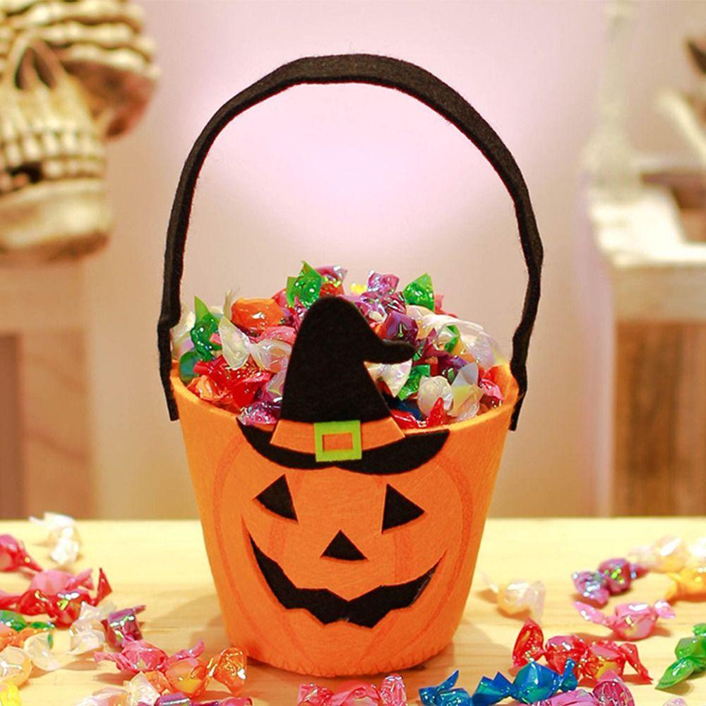 Ellaub Túi Đựng Kẹo Sức Chứa Lớn Hình Bí Ngô halloween Đáng Yêu