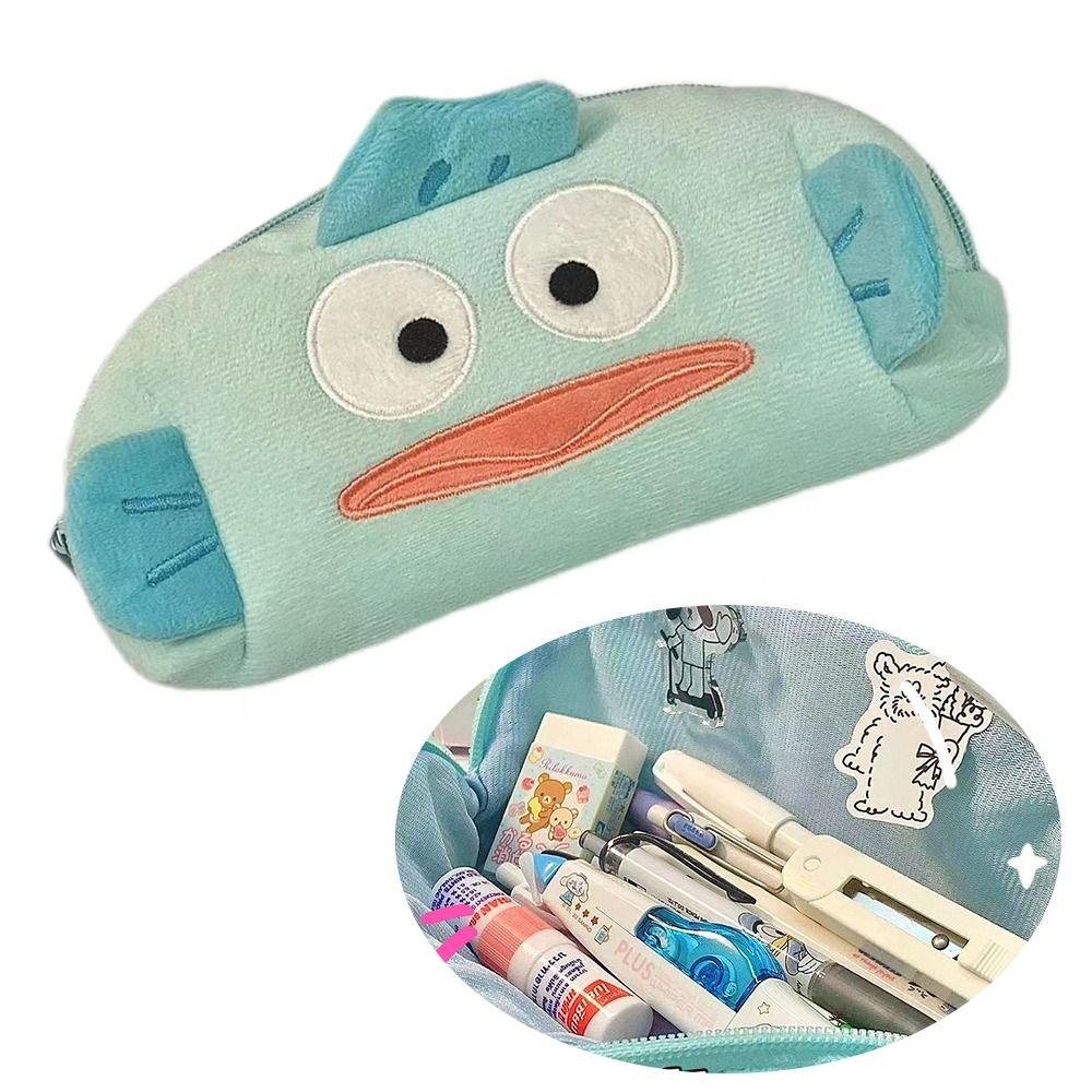 Rowans Túi Đựng Bút Chì Sức Chứa Lớn Có Khóa Kéo Sáng Tạo Hình Cá Xấu Xí hanton Cho Học Sinh