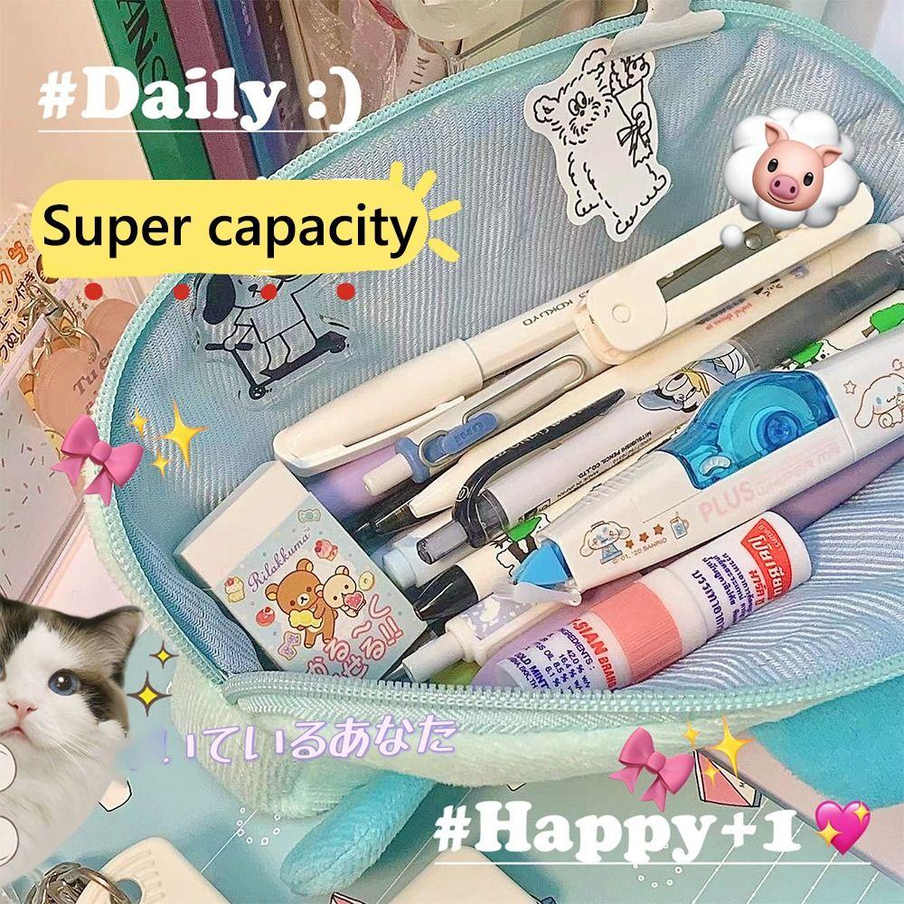 Rowans Túi Đựng Bút Chì Sức Chứa Lớn Có Khóa Kéo Sáng Tạo Hình Cá Xấu Xí hanton Cho Học Sinh