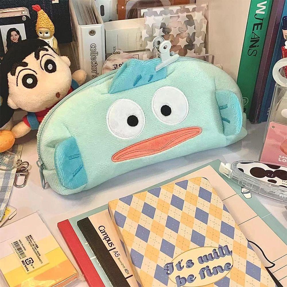 Rowans Túi Đựng Bút Chì Sức Chứa Lớn Có Khóa Kéo Sáng Tạo Hình Cá Xấu Xí hanton Cho Học Sinh