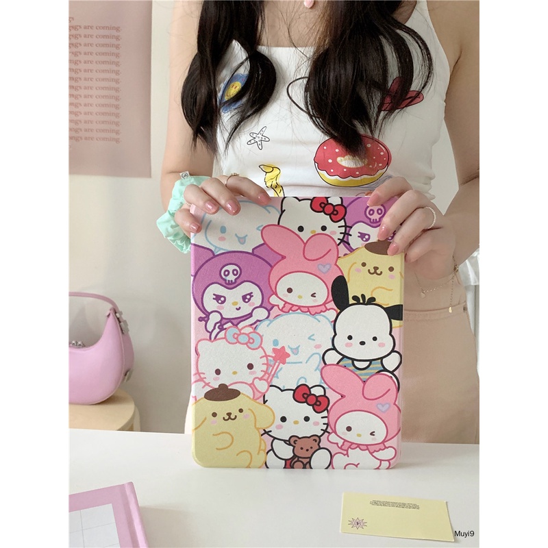 Bao Da Máy Tính Bảng In Hoạt Hình sanrio Chống Rơi Vỡ Cho ipad10.2 10Th mini6 ipad9.7 air10.9 pro11 / ipad12.9 ipad gen9 Ốp