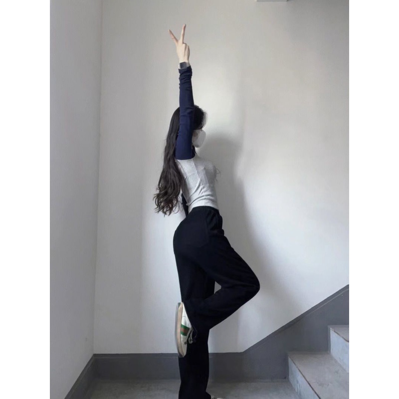 Áo Thun Lửng Tay Dài Eo Cao Thời Trang Xuân Thu 2023 Màu Sắc Đa Dạng Dành Cho Bạn Nữ