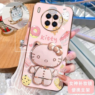 ốp lưng Huawei NOVA 8i nova 8 nova 8 pro nova 8 se 3D Hello Kitty Cat Ốp Điện thoại Case Holder Silicon Mềm Chống Sốc Mạ Điện Gắn Gương Trang Điểm Huawei NOVA 8i nova 8 nova 8 pro nova 8 se phong cách mới trường hợp điện thoại cô gái