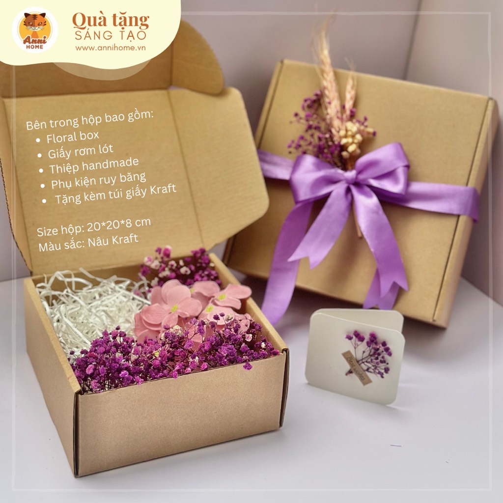 Floral Box – Hộp đựng quà chất liệu kraft cao cấp | Quà tặng Anni Home
