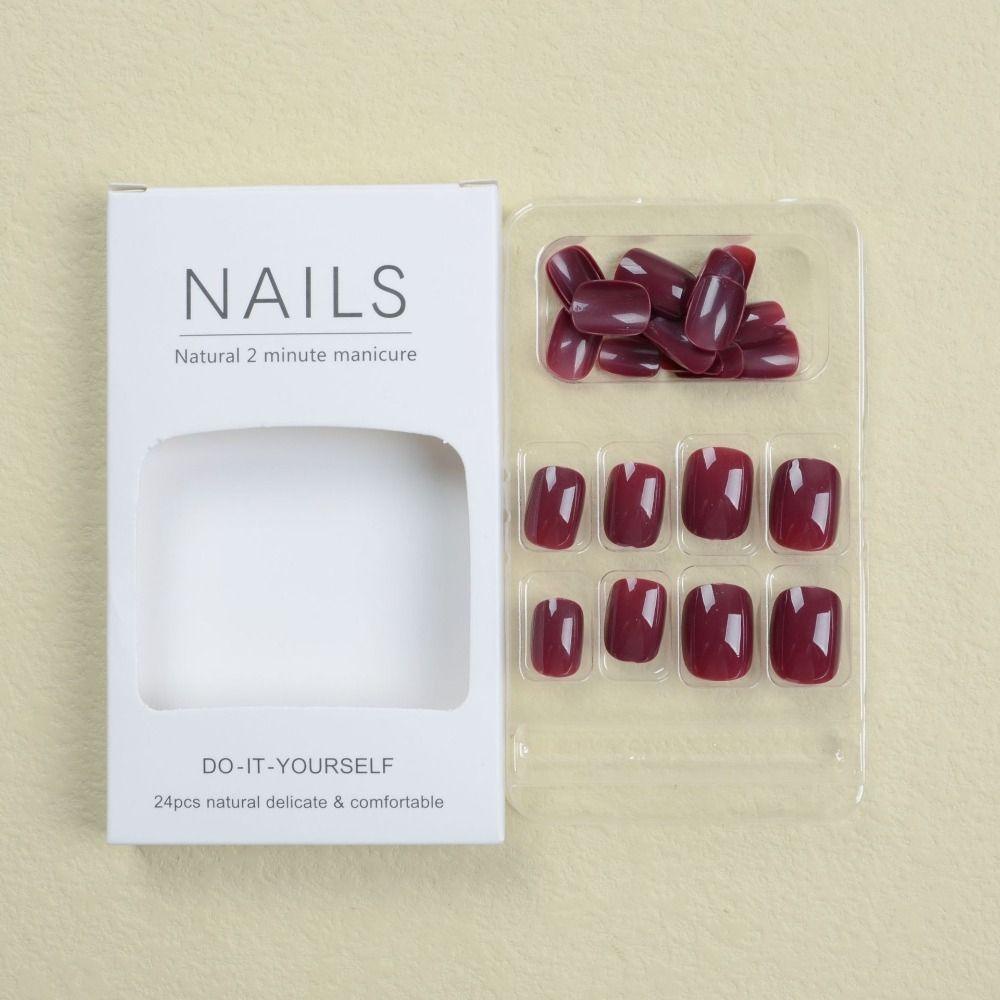 Yukico Móng Tay Giả Màu Hồng gradient Lấp Lánh Thời Trang