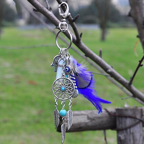 Móc Khóa Hình Dreamcatcher Phối Lông Vũ Tua Rua Phong Cách boho Mua M2
