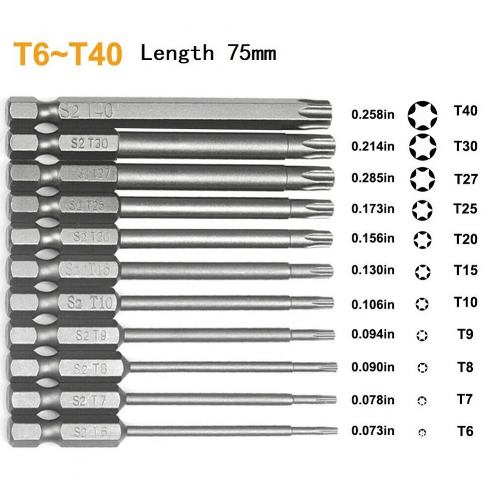 Tua Vít Hợp Kim Thép t10 t15 t20 t25 75mm t27 t30 t40 t6 t7 t8 t9 Chuyên Dụng
