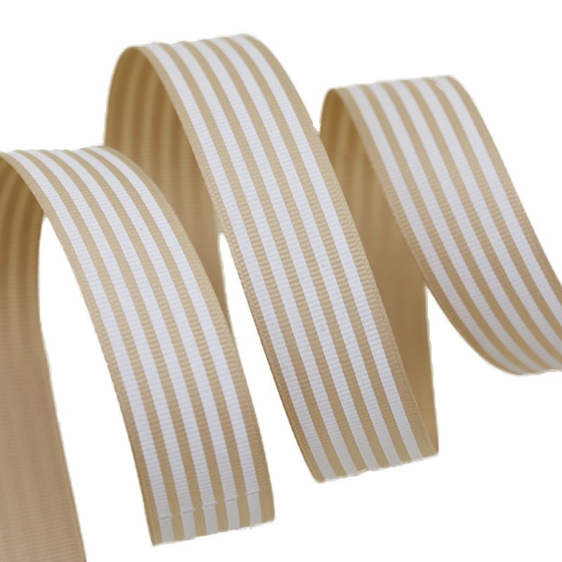 Cuộn Dây Ruy Băng 25mm 20 Yards Họa Tiết Sọc Trắng Đen Dùng Gói Quà