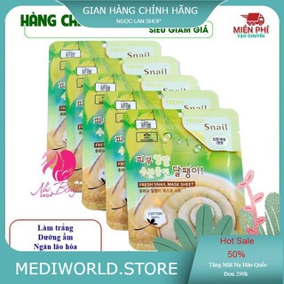 [Đắp Là Phê - Hàng Nhập Khẩu] Combo 5 Túi Mặt nạ giấy - Mặt nạ dưỡng da chiết xuất dịch nhầy ốc sên 3W Clinic Hàn Quốc