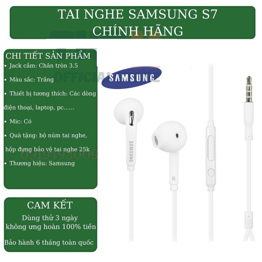 Tai Nghe Samsung Zin chính hãng dùng cho tất cả chân tròn 3.5mm TIDI