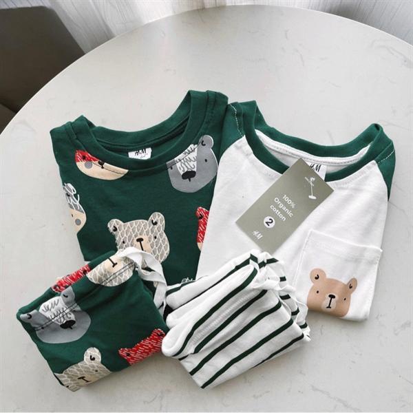 Set 2 bộ HM cáo xanh lá cho bé trai