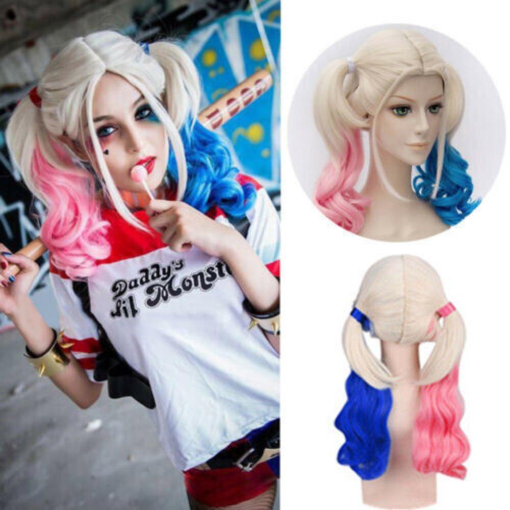 Tóc Giả cosplay harley quinn 1 Màu gradient Chất Lượng Cao