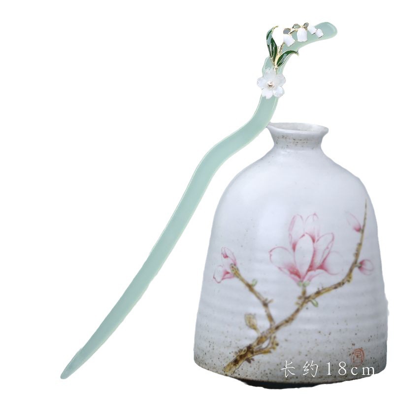 Trâm Cài Tóc Hình Hoa Màu Xanh Lá Phong Cách Cổ Điển Thời Trang Mùa Hè Cho Nữ