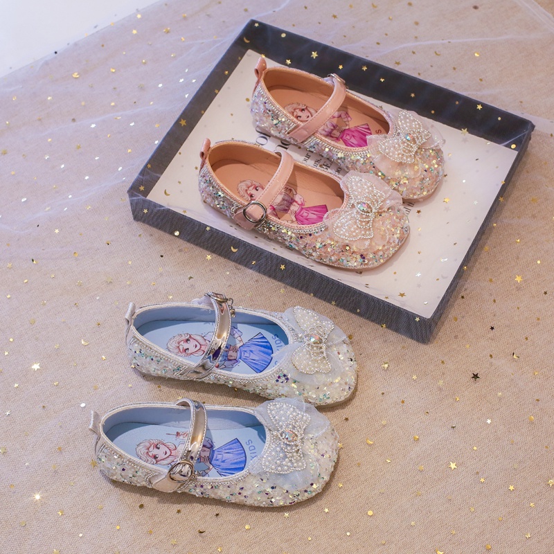 Giày Búp Bê mary janes Bằng pu Mềm Mại Mũi Tròn Đính Sequin Đơn Giản Thời Trang Cho Bé Gái mary janes