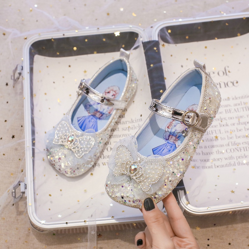 Giày Búp Bê mary janes Bằng pu Mềm Mại Mũi Tròn Đính Sequin Đơn Giản Thời Trang Cho Bé Gái mary janes