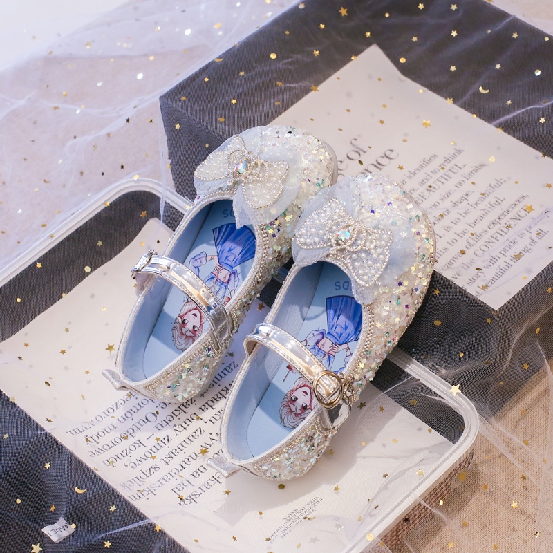 Giày Búp Bê mary janes Bằng pu Mềm Mại Mũi Tròn Đính Sequin Đơn Giản Thời Trang Cho Bé Gái mary janes