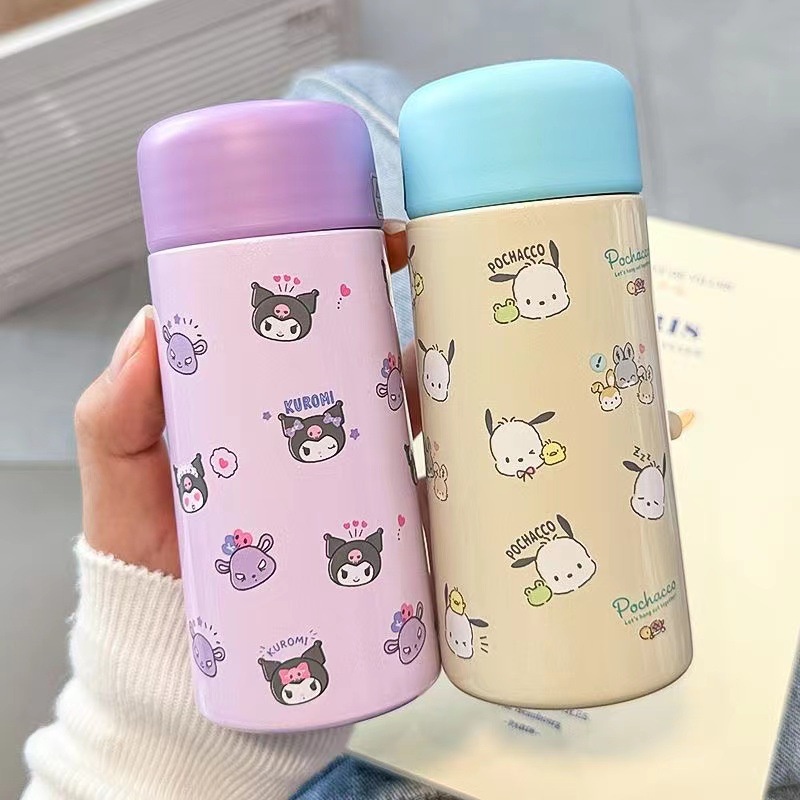 Sanrio Bình Nước Giữ Nhiệt mini Bằng Thép Không Gỉ Họa Tiết melody cinnamoroll Dễ Thương Trọng Lượng Nhẹ