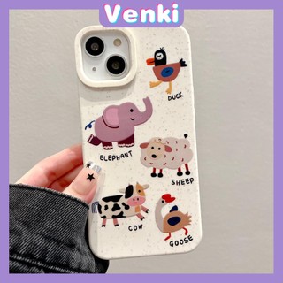 VENKI - Dành cho iPhone 11 Ốp lưng màu trắng có thể phân hủy thân thiện với môi trường Bảo vệ chống sốc Chú voi dễ thương Tương thích với iPhone 14 Pro max 13 Pro max 12 Pro Max 11 XR XS 7Plus 8Plus