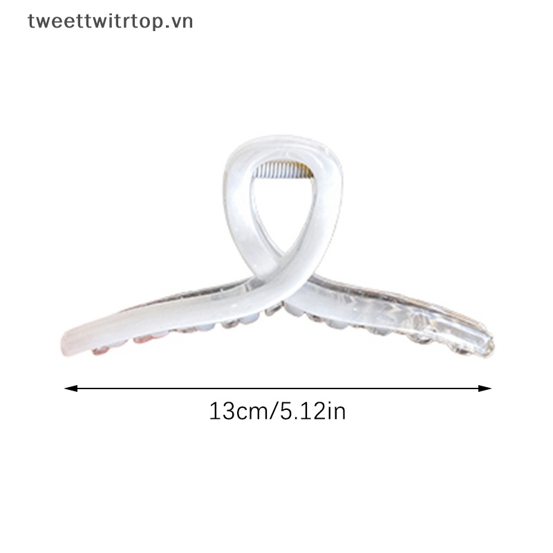 Trtop Kẹp Tóc Nhựa acrylic Trong Suốt Màu gradient Đơn Giản Chống Trượt Thời Trang vn