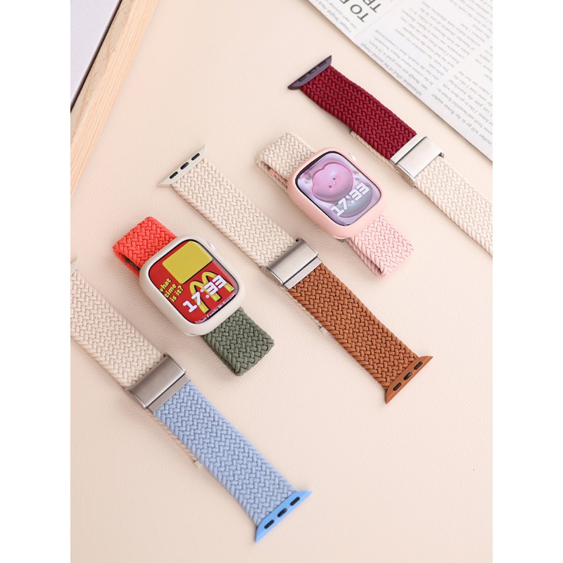Dây Đeo Đồng Hồ Bằng nylon Điều Chỉnh Được Hai Màu Cho apple watch ultra se series 8 / 7 / 6 / 5 / 4 / 3 / 2 / 1 / 49mm 45mm 41mm 44mm 40mm 42mm 38mm