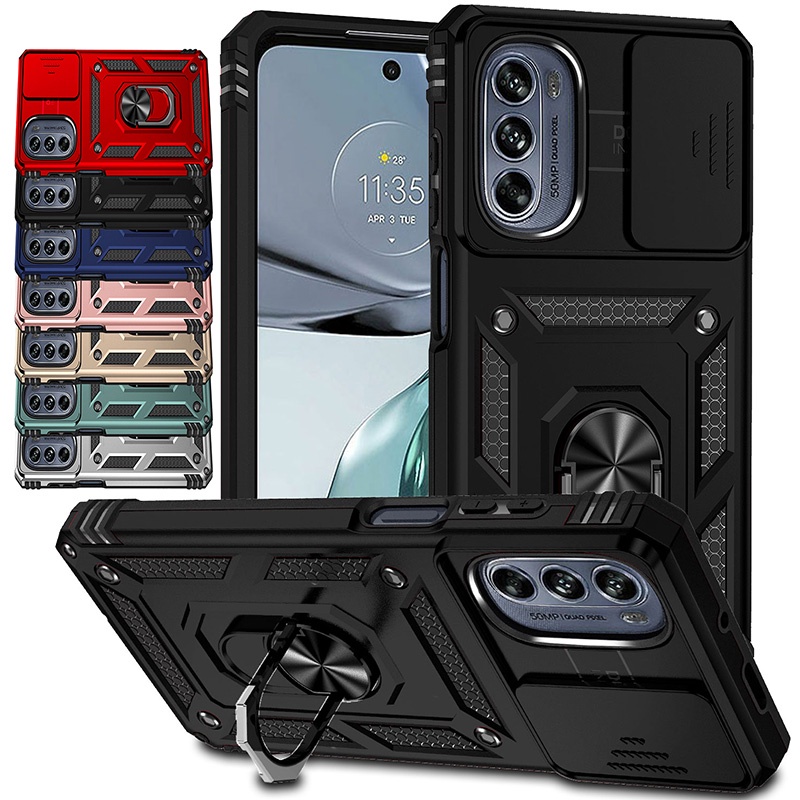 Dành Cho Motorola Moto G62 5G Trượt Ống Kính Máy Ảnh Chống Sốc Vỏ Bảo Vệ