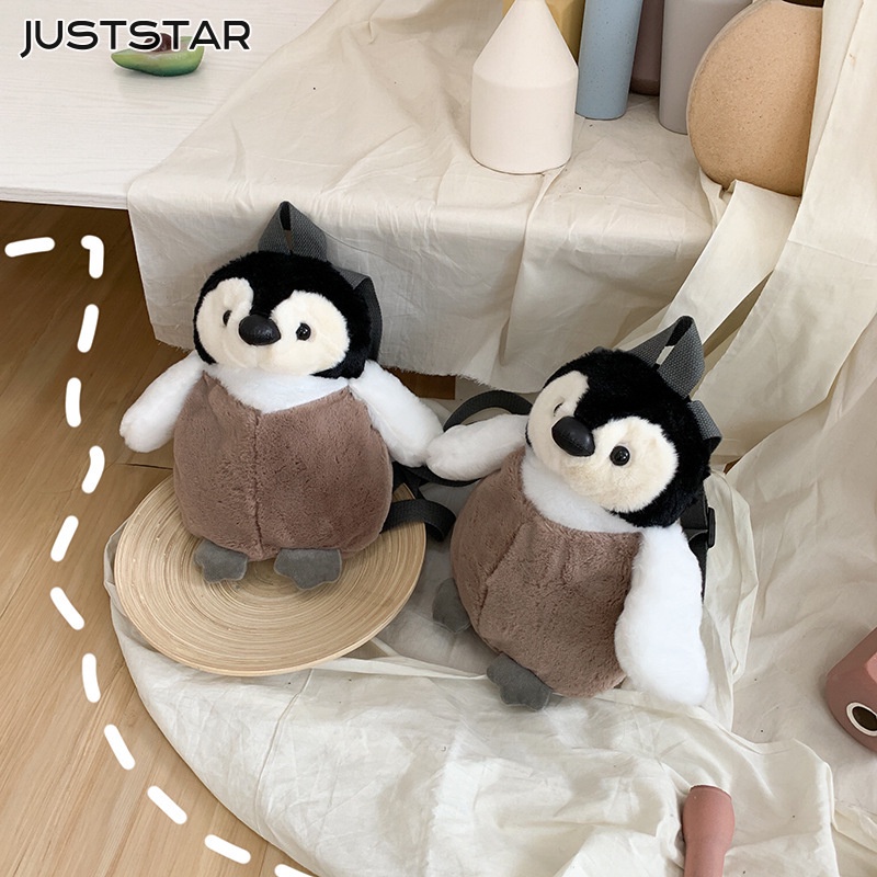 Juststar Ba Lô Thú Nhồi Bông Hình Chim Cánh Cụt Xấu Xí Dễ Thương Phong Cách Hàn Quốc Dành Cho Bé Gái