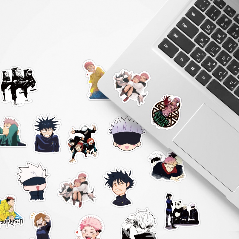 Set 100 / 50 Sticker Dán Trang Trí Vali / laptop / Điện Thoại / notebook Chống Thấm Nước Hình jujutsu kaisen Mùa 2 graffiti