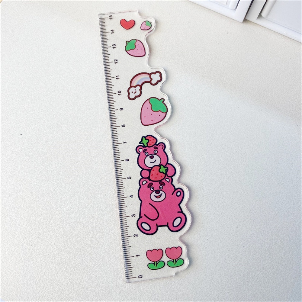 SANRIO Thước Đo Hoạt Hình winnie the pooh 15cm Bằng acrylic Dễ Thương Cho Học Sinh