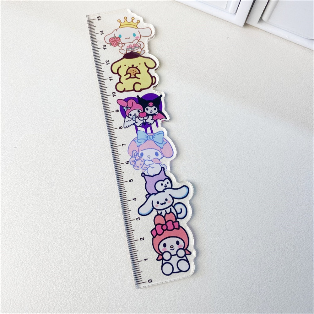 SANRIO Thước Đo Hoạt Hình winnie the pooh 15cm Bằng acrylic Dễ Thương Cho Học Sinh
