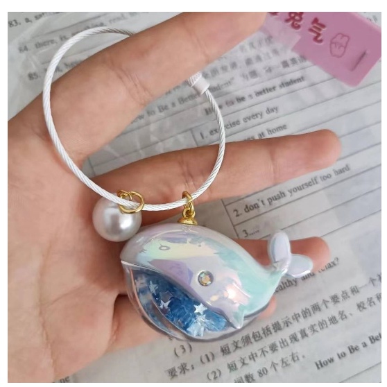 Móc Khóa Túi Sách Hình Cá Voi Đáng Yêu