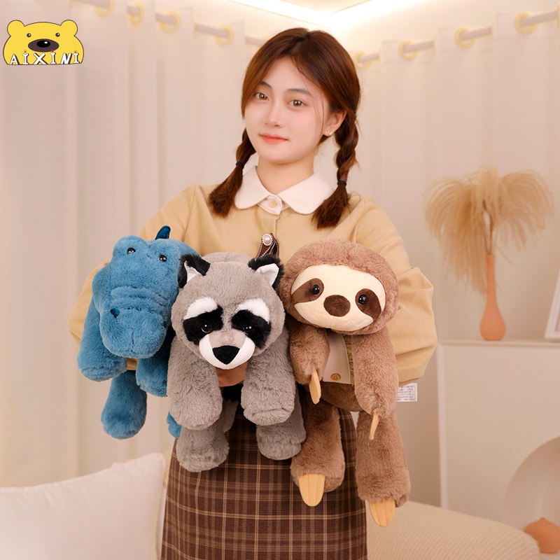 🎀CÓ SẴN-AURORA🎀Thú Nhồi Bông Hình Cá Sấu / Con Lười / Gấu Trúc / Cáo Nhồi Bông Dễ Thương