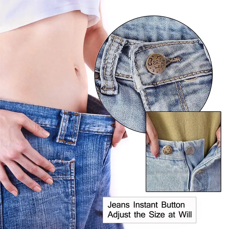 Set 10 Nút Quần Jean / Áo Khoác / Trang Trí Nút Tháo Rời Được Thời Trang